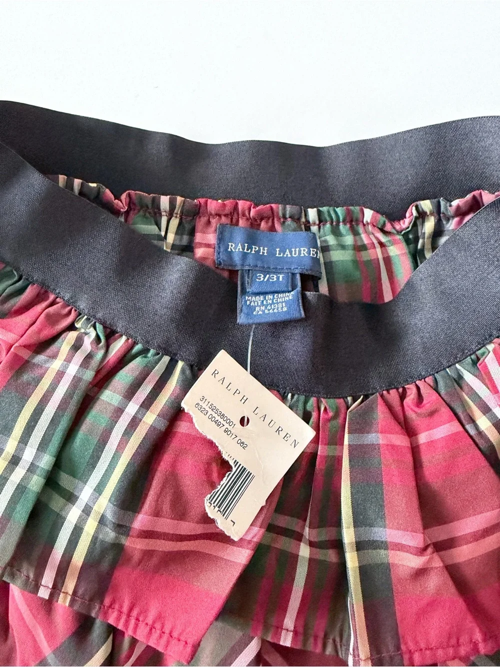 Ralph Lauren Plaid Ruffle Tiered Skirt Size 3/3T - NEW